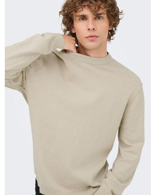 Only & Sons Pullover Onsgame in Natural für Herren