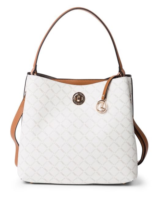 L. CREDI White Handtasche Filiberta