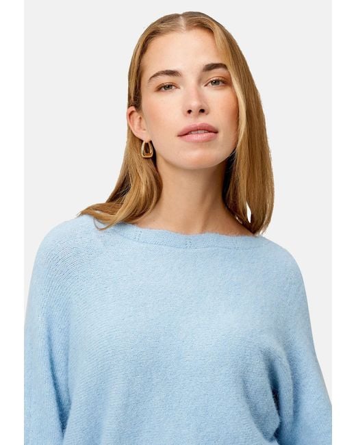 Zero Blue Strickpullover Mit U-Boot Ausschnitt