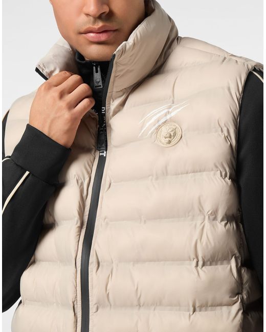 Philipp Plein Puffer Jacket Vest Shanghai in Natural für Herren
