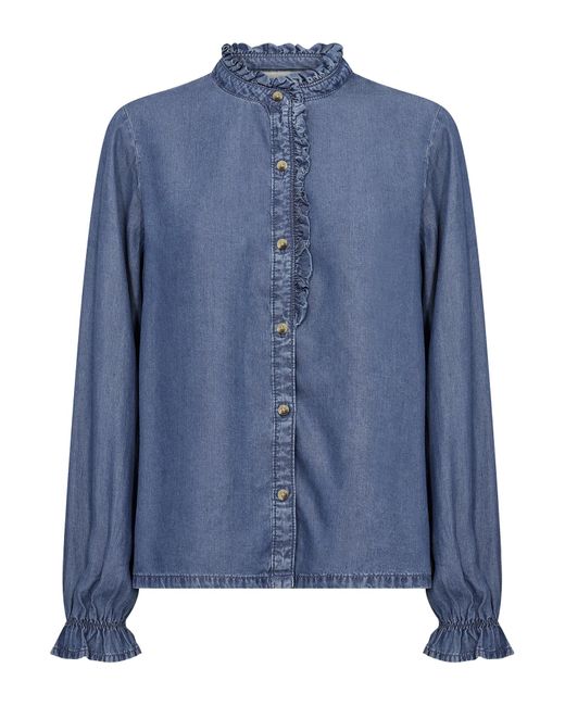 Cream Blue Bluse 'Molly'