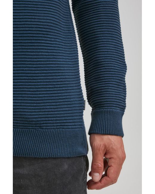 Solid Strickpullover 'nicholas' in Blue für Herren