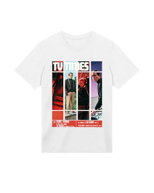 F4NT4STIC T-Shirt Tv Times Patrick Mcgoohan The Prisoner 1967 Cover in White für Herren