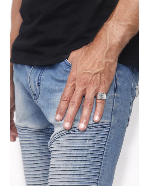 Kuzzoi Ring Anker, Siegelring in Metallic für Herren