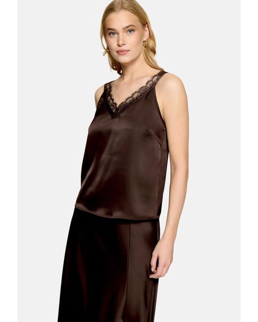 Zero Brown Basic-Top Mit V-Ausschnitt