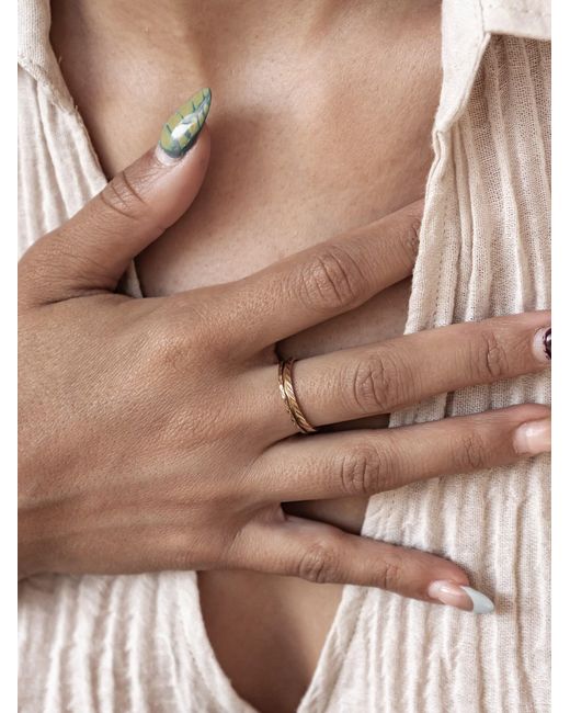 Hey Happiness Metallic Ring Twist Stack