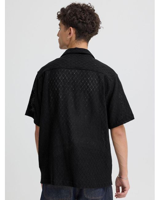 Solid Kurzarmhemd Sdteagan in Black für Herren