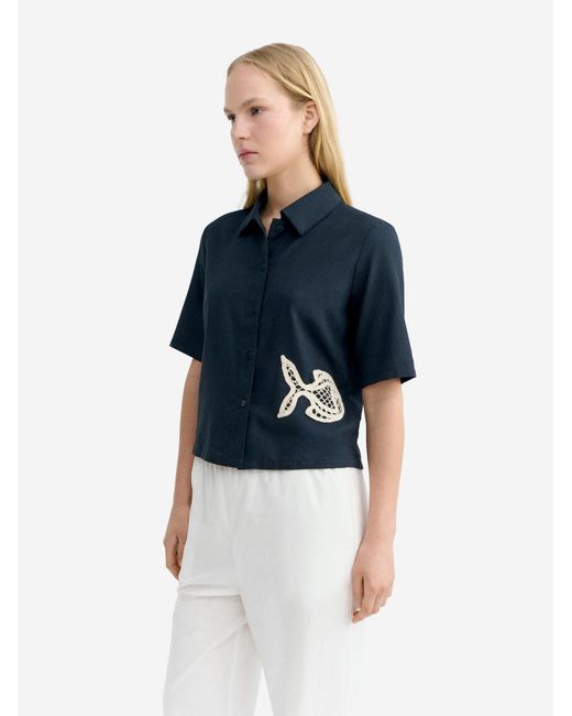Thinking Mu Blue Bluse Ane