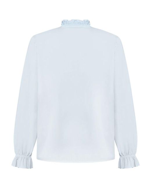 Zero Blue Bluse Mit Rüschen