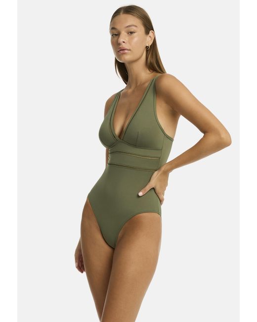 Sea Level Green Badeanzug Essentials Edit