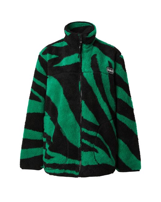 TOPSHOP Green – sno – fleece-jacke mit mehrfarbigem zebramuster und durchgehendem reißverschluss