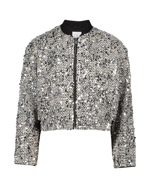 BETTY&CO Gray Blouson Mit Pailletten