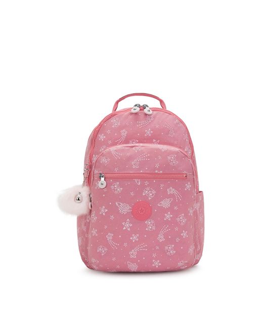 Kipling Pink Rucksack Glitter Cats