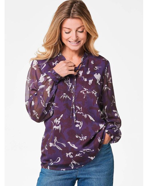 Goldner Purple Bluse