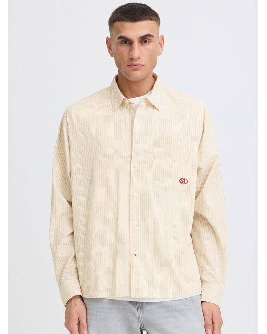 Solid Langarmhemd Sdumstead in Natural für Herren