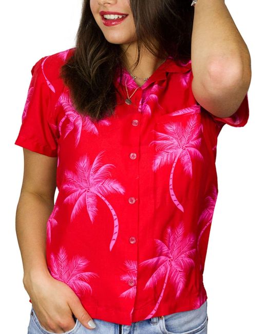 King Kameha Red Bluse Palmshadow