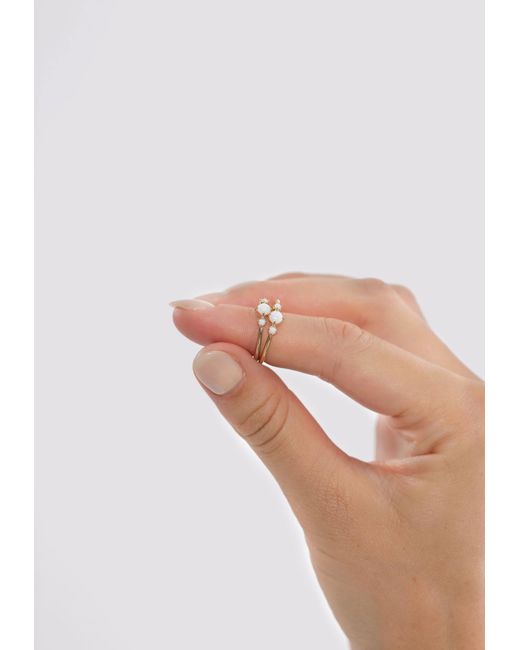 Elli Jewelry White Ring Opal