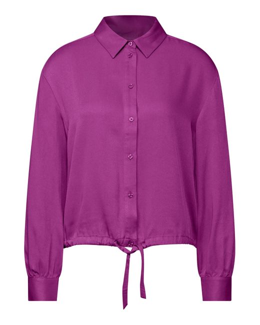 STREET ONE STUDIO Purple Hemdbluse Mit Tunnelzug