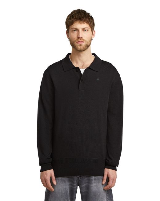 G-Star Pullover Premium Core Dunda Polo Knit in Black für Herren