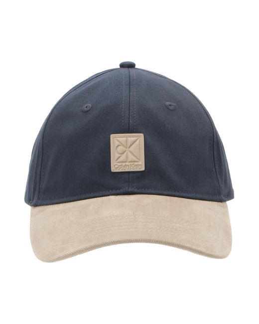 Calvin Klein Cap Mixed Media Colourblock Emblem Logo in Blue für Herren
