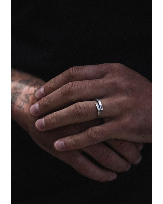 Haze & Glory Ring Evil Eye in White für Herren