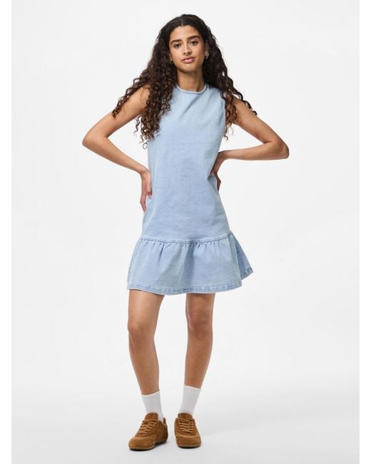 Pieces Blue Kleid Pcmonica