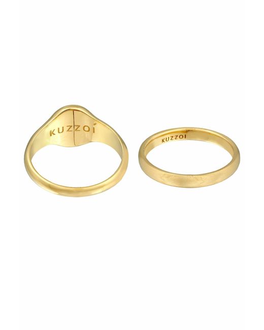 Kuzzoi Ring-Set in Metallic für Herren