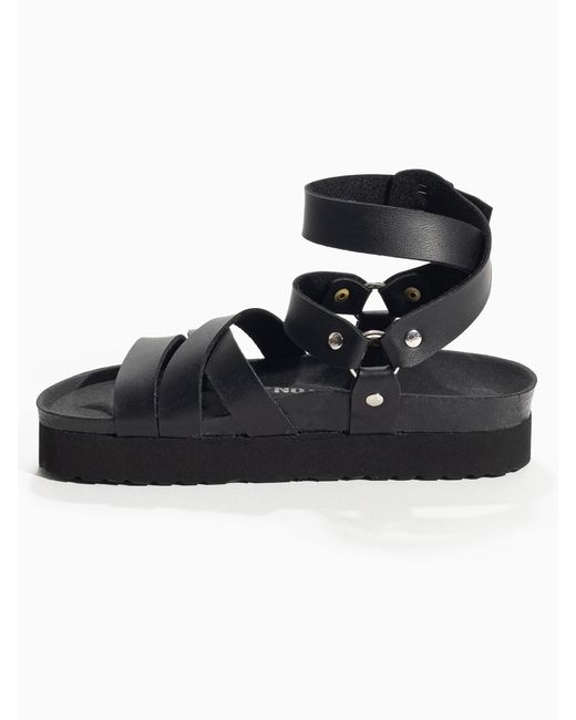 Bayton Black Riemensandale 'Haring'