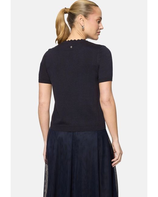 Zero Black Strickpullover Mit Wellenstruktur