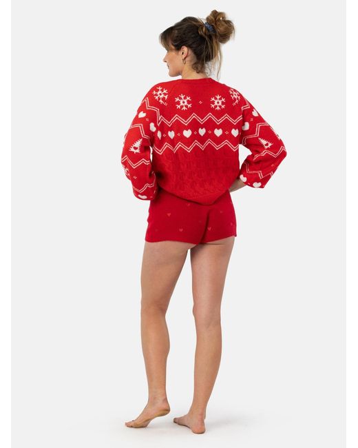 LEAFLETIC Red Pullover Pullover Sweater