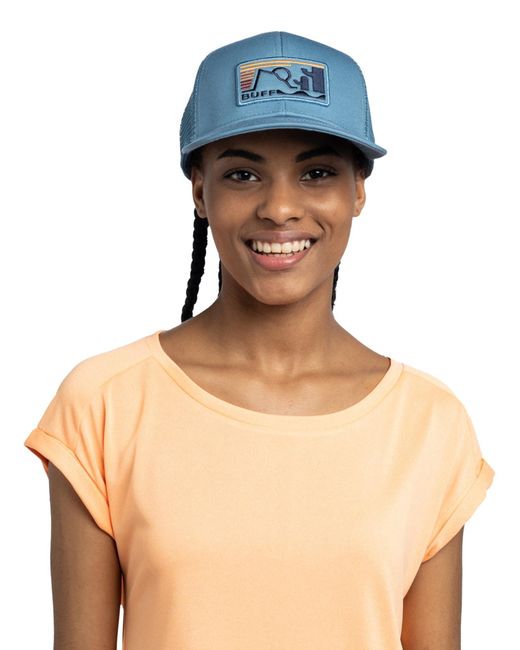 Buff Blue Cap Explore Trucker Cap