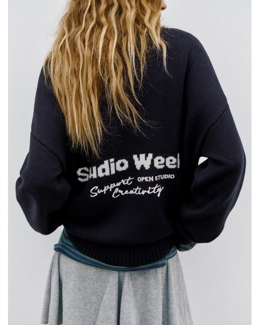 Pull&Bear Blue Pullover Pacific