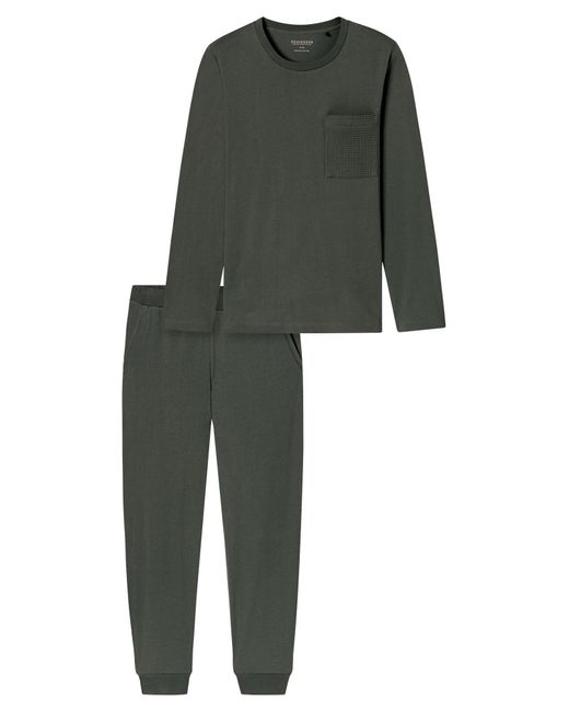 Schiesser Pyjama in Green für Herren
