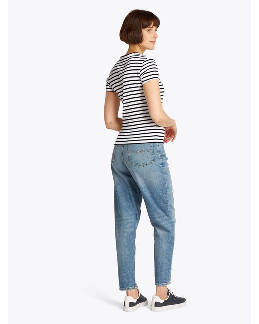 Tommy Hilfiger Blue T-Shirt Slim Essential Rib Große Größen