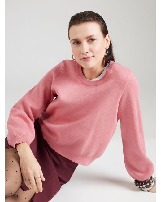 Numph Pink Pullover Bir Solid