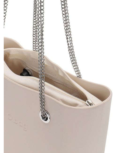 O bag Natural Shopper Tasche Wasserabweisend, Mit Innentasche Mini