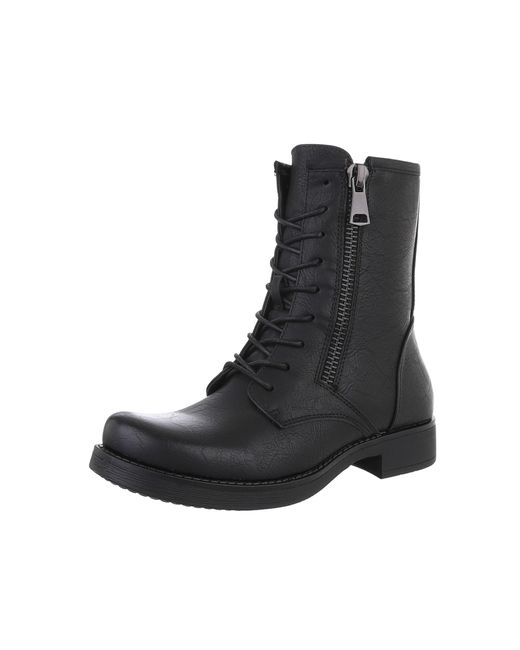 Ital-Design Black Schnürstiefelette