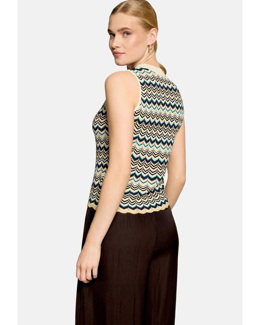 Zero Black Strick-Top Mit Muster