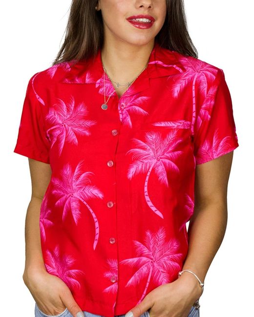 King Kameha Red Bluse Palmshadow