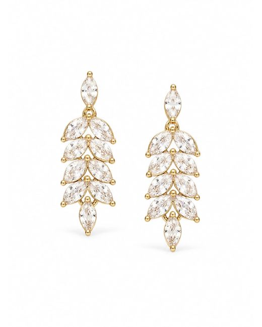 CHIVAL White Ohrringe Gem Leaves