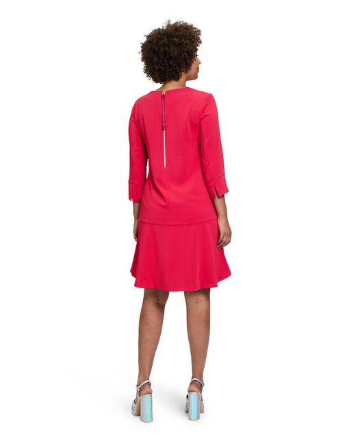 Cartoon Red Volantkleid Mit Taschen