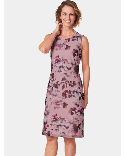 Goldner Purple Etuikleid