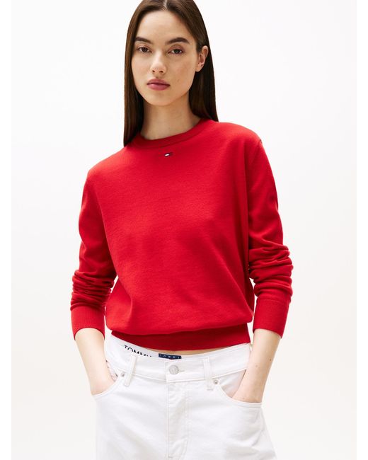 Tommy Hilfiger Red Pullover 'Essential'