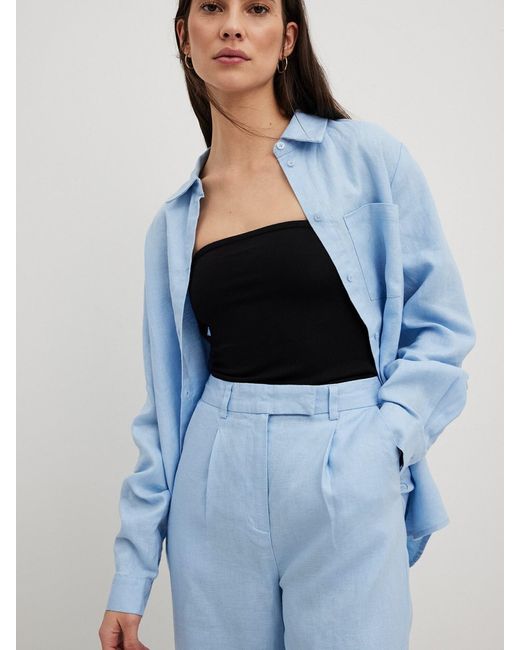NA-KD Blue Bluse