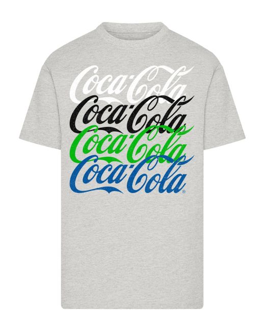 F4NT4STIC Shirt Coca Cola Repeat Logo in Gray für Herren