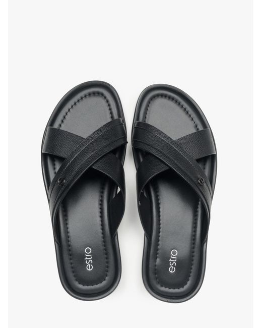 ESTRO Pantolette 16-2276 in Black für Herren