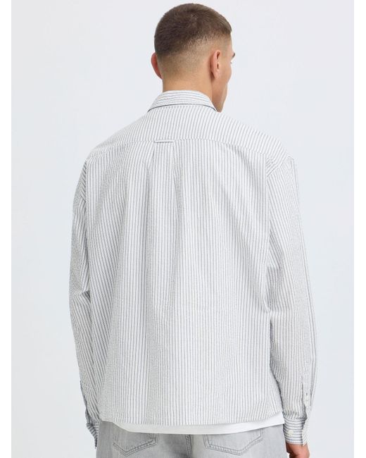Solid Langarmhemd Sdumstead in White für Herren