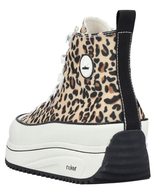 Rieker Metallic Plateausneaker High Top-Sneaker, Schnürboots in bequemer Form