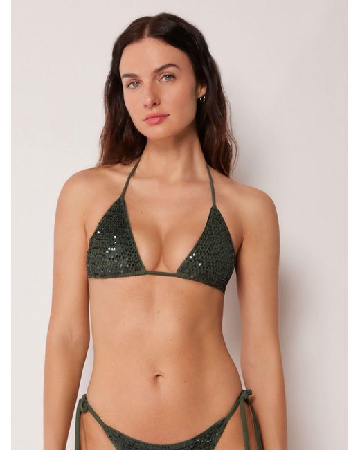 Calzedonia Multicolor Triangle Bikinitop Sequin Net