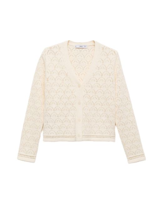 Mango White Strickjacke 'Sito'